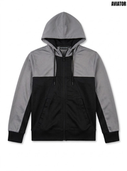 Aviator Boys Grey & Black Colorblock Full-Zip Fleece Hoodie| SM GARMENTS