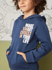 MAX FASHION Slogan Hooded Sweatshirt