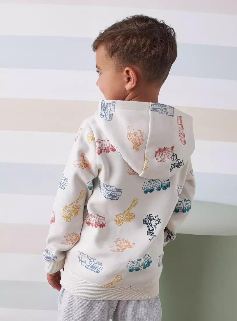 MAX FASHION Print Hoodie with Kangaroo Pocket