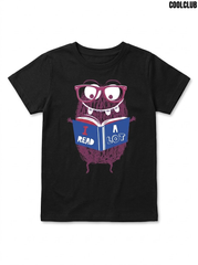 Coolclub Kids Black I Read A Lot Monster Graphic Short-Sleeve T-Shirt| SM GARMENTS