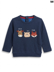 C&A Boy Navy Blue Wild But Kind Woodland Animal Graphic Sweatshirt| SM GARMENTS