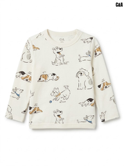 C&A Baby Boys Off-White All-Over Puppy Print Long-Sleeve T-Shirt| SM GARMENTS