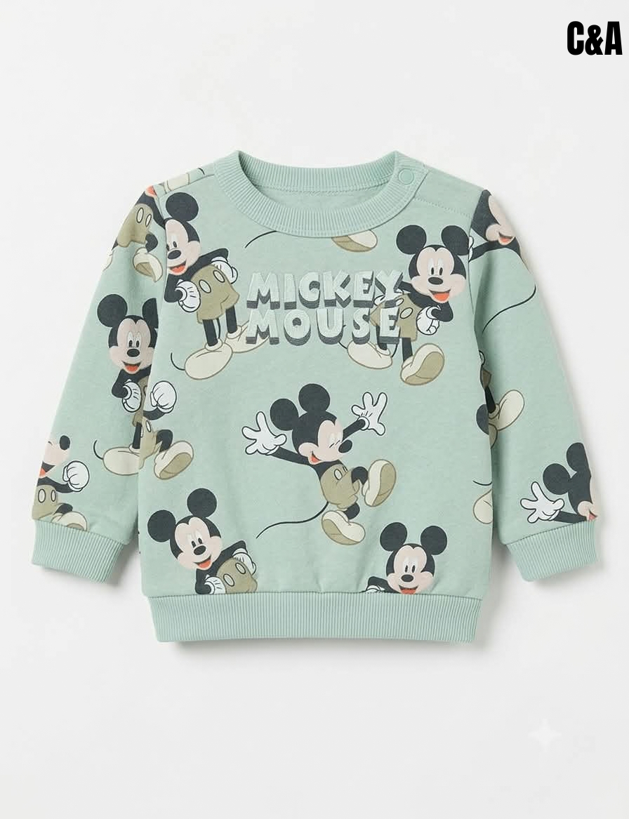 Boys' Mickey Mouse All-Over Print Sage Green Sweatshirt
