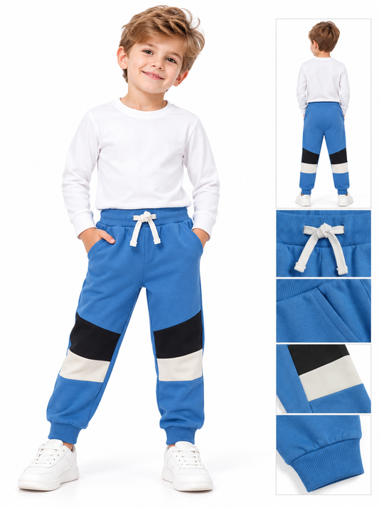 Boys' Colorblock Joggers | Blue & Black Kids Sweatpants