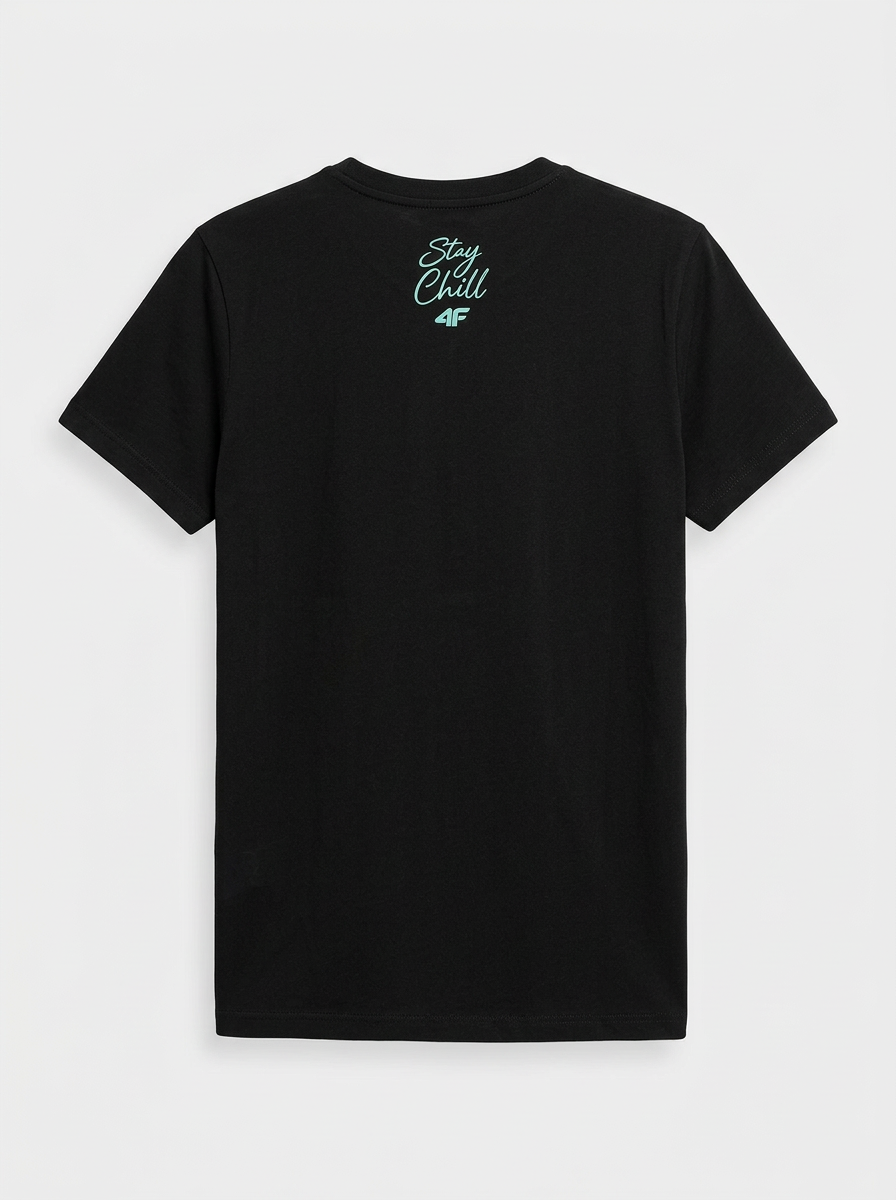 Men's Black Graphic Print Short-Sleeve T-Shirt
