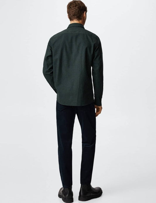 MNG MENS SLIM FIT MICRO CHECK SHIRT