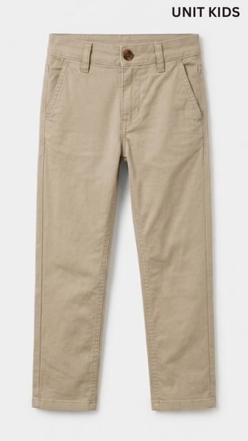 UNIT Boys Classic Beige Cotton Pants