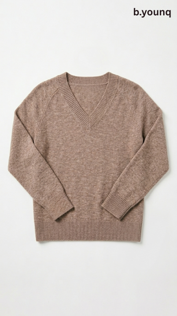 B.YOUNG WOMENS V NECK BASIC PULLOVER