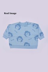 PRENATAL Girls Printed Ice Blue Sweatshirt