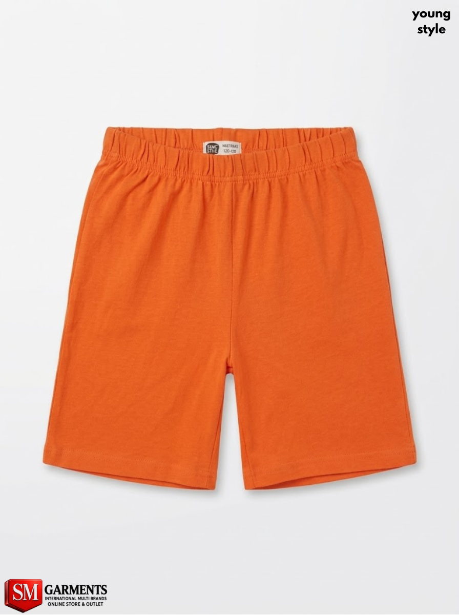 Young Style Boys Bright Orange Cotton Jersey Shorts| SM GARMENTS