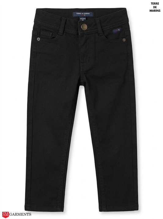 Boys BRANDED Charcoal Washed Black Slim Fit Stretch Jeans| SM GARMENTS