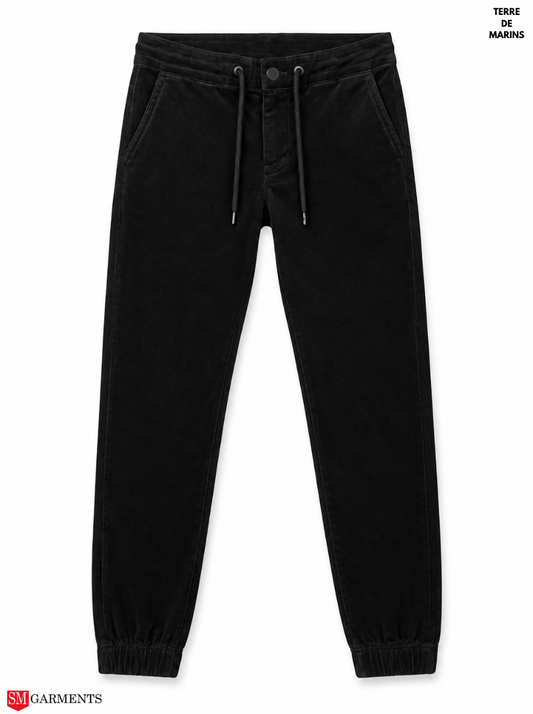 DL Boys Black Plush Velvet Drawstring Jogger Pants| SM GARMENTS