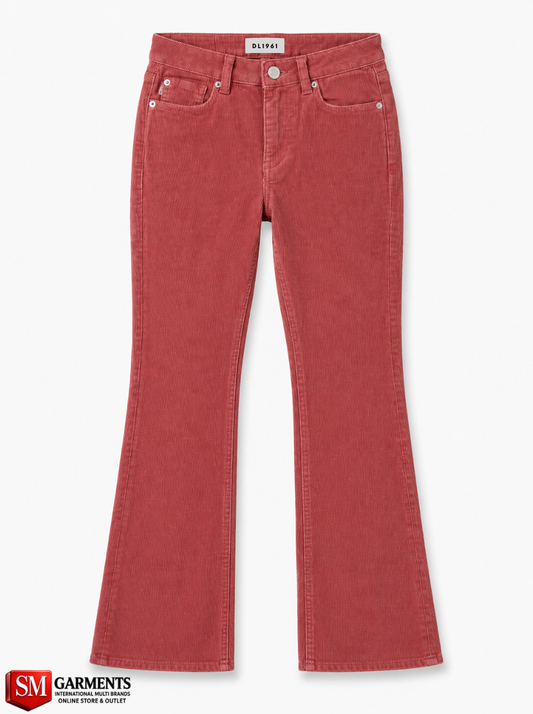 DL Girls Branded Rose Pink Fine Corduroy Flared Jeans| SM GARMENTS