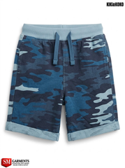 Kiki&Koko Boys' Blue Camouflage Print Fleece Sweat Shorts| SM GARMENTS