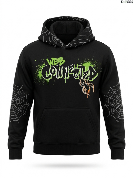 E-Tees Boys "Web Connected" Spider Graphic Hoodie