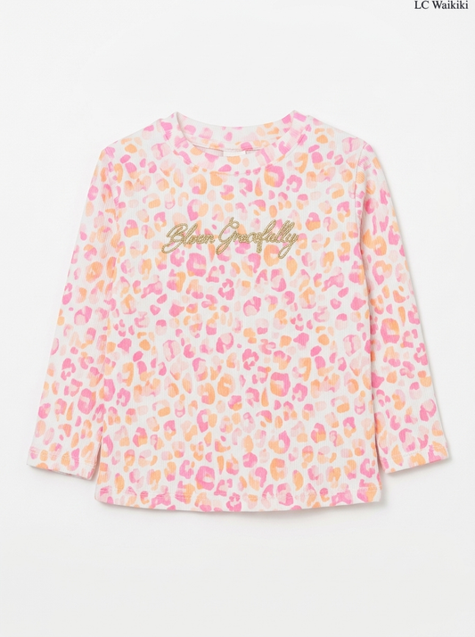 Girls Pink Leopard Long Sleeve