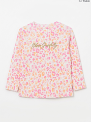 Girls Pink Leopard Long Sleeve