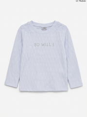 Girls Lavender Gathered Shoulder Top