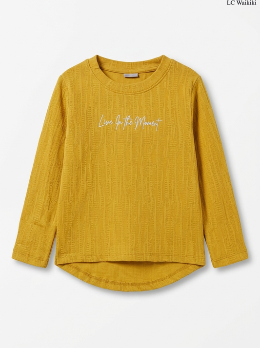 Girls Mustard Yellow Cable Top