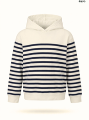 Girls Striped Fleece Hoodie