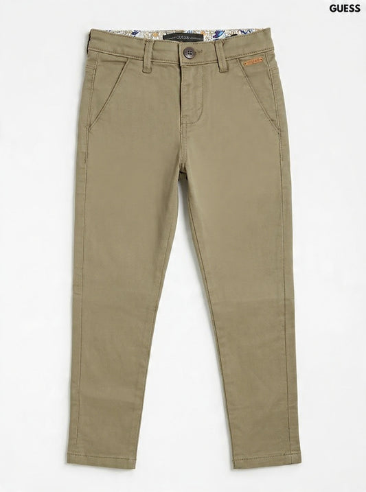 Guess Boys Khaki Beige Slim Fit Stretch Chino Pants| SM GARMENTS