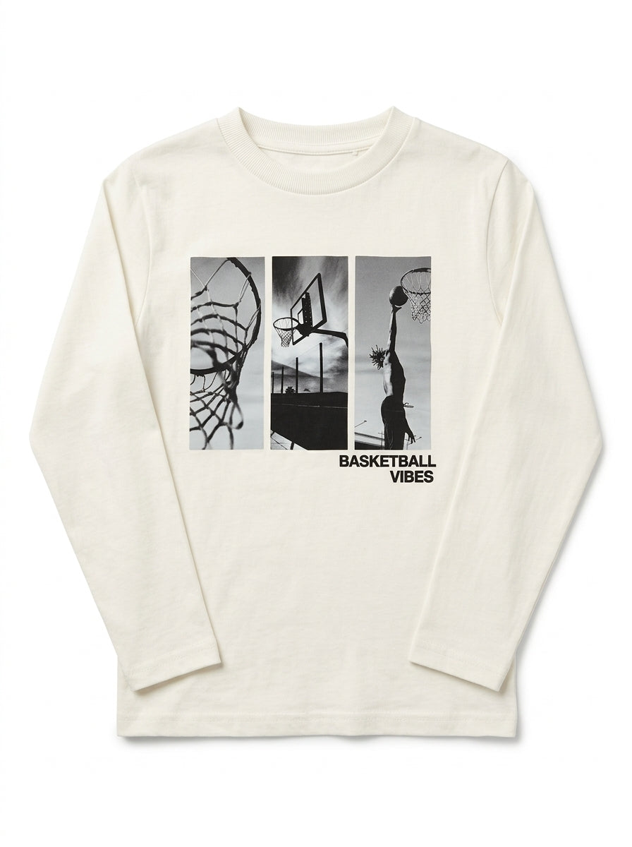 Kids' Off-White "BASKETBALL VIBES" T-Shirt