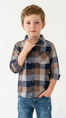 UNLOCKED Boys Checkered Shirt With Pocket
