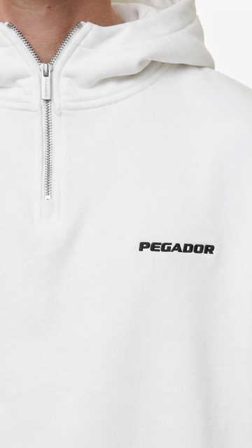 PEGADOR Mens Logo Oversized Halfzip Hoodie