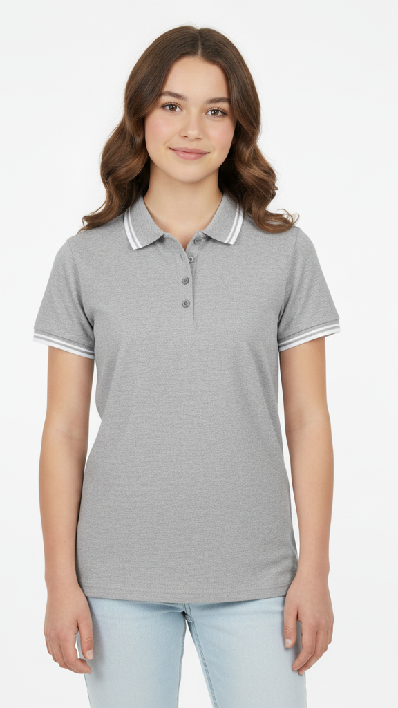ELEVATE Women's Amarago Piping Polo - Grey