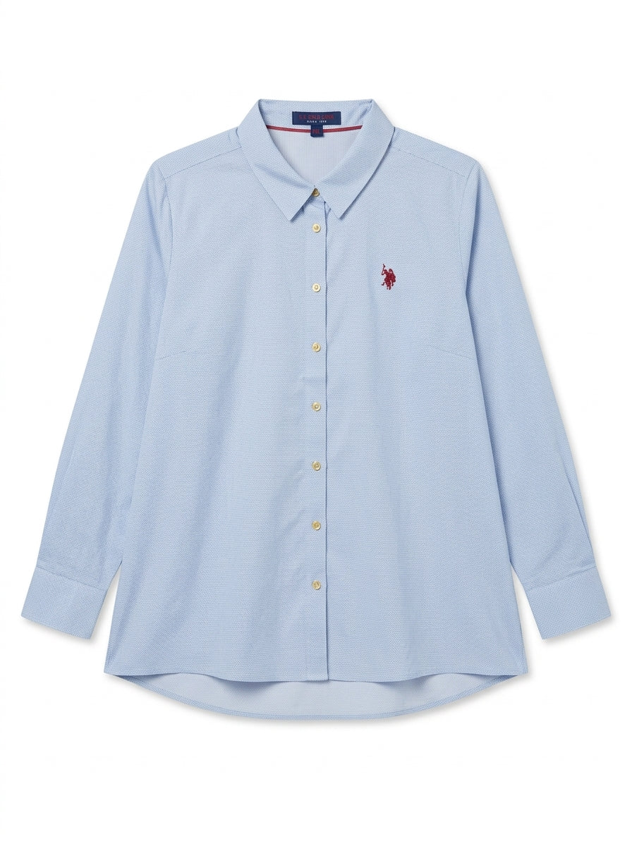Women's Light Blue Micro-Pattern Shirt