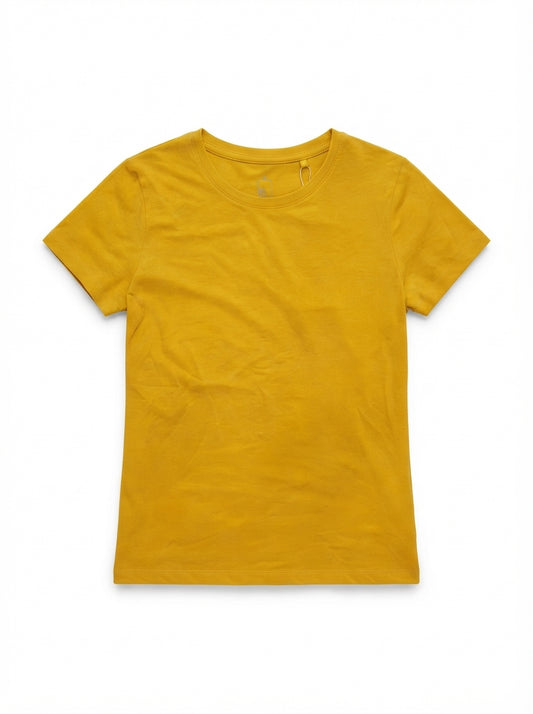Imported Girls Solid Gold Crewneck Short-Sleeve Tee