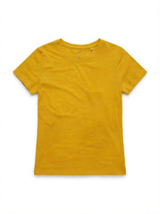 Imported Girls Solid Gold Crewneck Short-Sleeve Tee