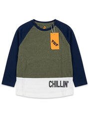 Tilt Boys' Colorblock Long-Sleeve T-Shirt - "Chillin'" Print