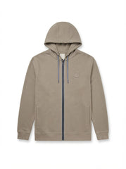 Icon Hoodie Taupe Textured Knit Premium Men's Zip-Up