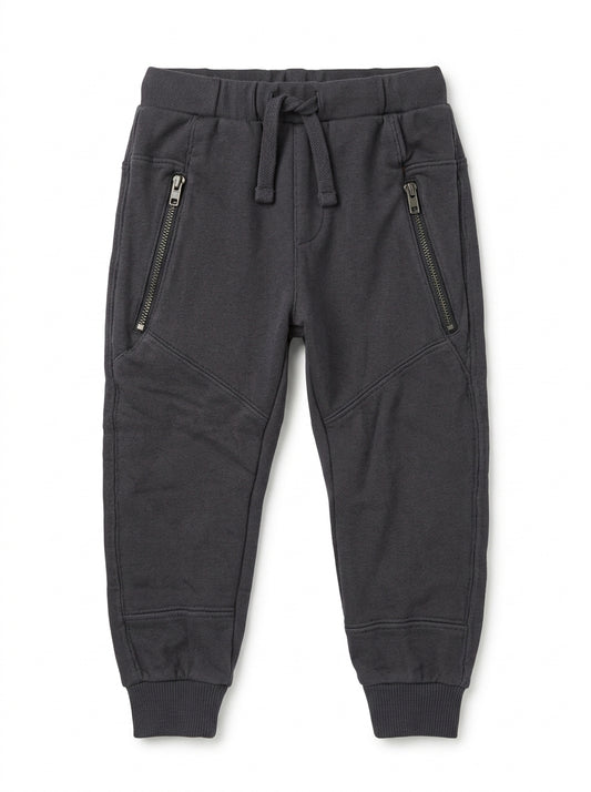 Boys' Everyday Active Fleece Joggers – Dark Grey Sweatpants with Drawstring