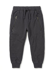 Boys' Everyday Active Fleece Joggers – Dark Grey Sweatpants with Drawstring