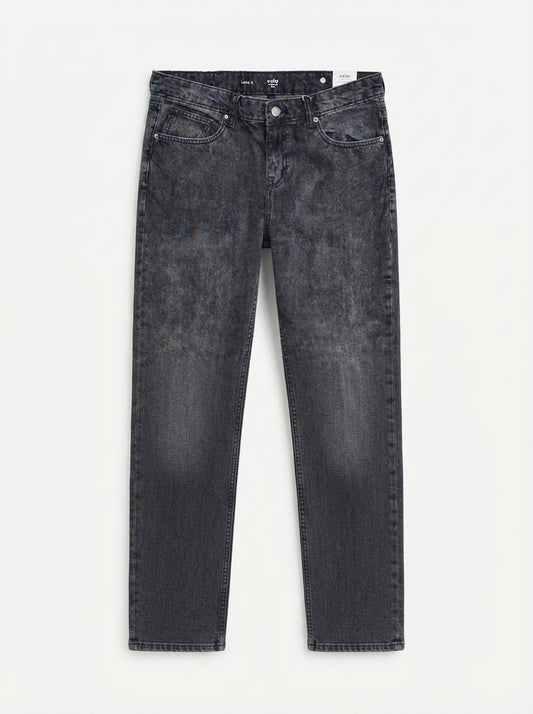 Men’s Loose Fit Grey Acid Wash Denim Jeans
