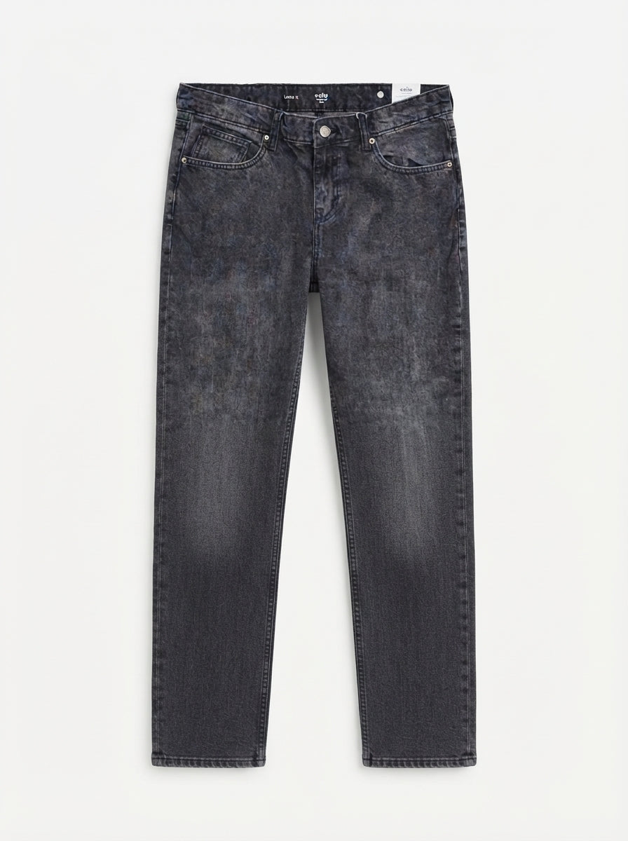 Men’s Loose Fit Grey Acid Wash Denim Jeans