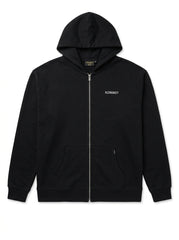 Men Statement Logo Full-Zip Fleece Hoodie in Black