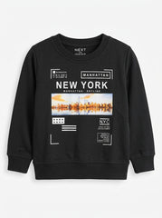 Boys' Black "NEW YORK MANHATTAN" Graphic Sweatshirt – Next
