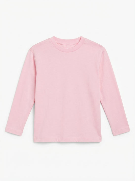 Kids' Solid Light Pink Long-Sleeve T-Shirt