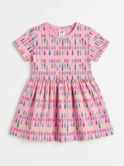 Typographic and Tassel-Print Short-Sleeve Top for Girls