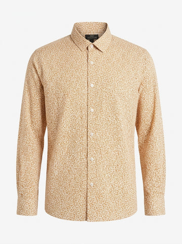 Men’s Mustard Yellow Ditsy Floral Print Shirt