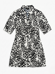 Abstract Ikat Print Mini Shirt Dress