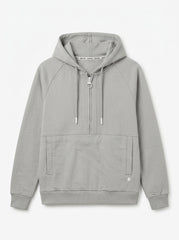 Women Minimalist Half-Zip Raglan Fleece Hoodie