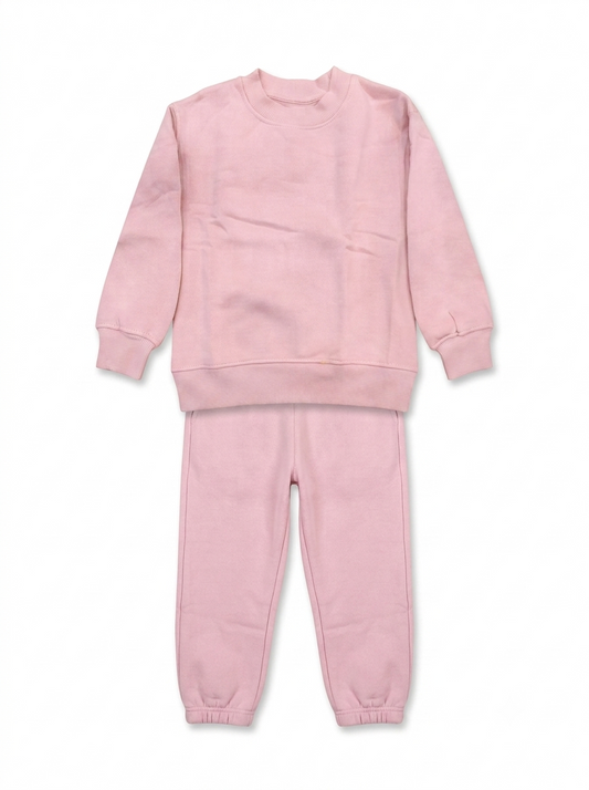 Kids' 2-Piece Fleece Tracksuit Set – Dusty Pink