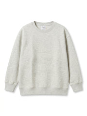 Kids' Oversized Crewneck Sweatshirt – Heather Oatmeal / Light Grey