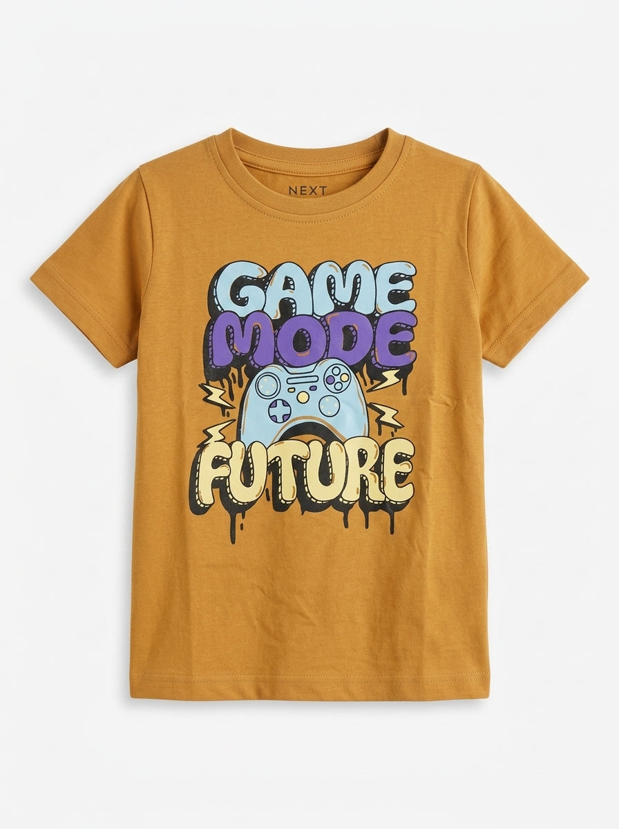 Boys' Mustard Yellow "GAME MODE FUTURE" Graphic T-Shirt – Next