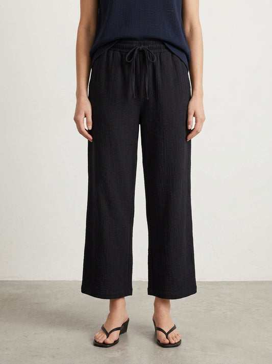 Women Textured Straight-Leg Relaxed Trousers