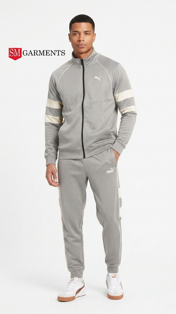 PUM Mens Grey & White Tracksuit